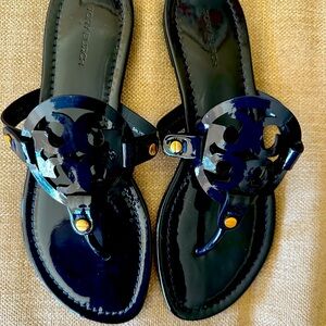 Tory Burch Miller Patent Sandal Perfect Navy 7M NEW